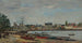 hamn och stad Paimpol - Eugène Boudin — vy av konstverket
