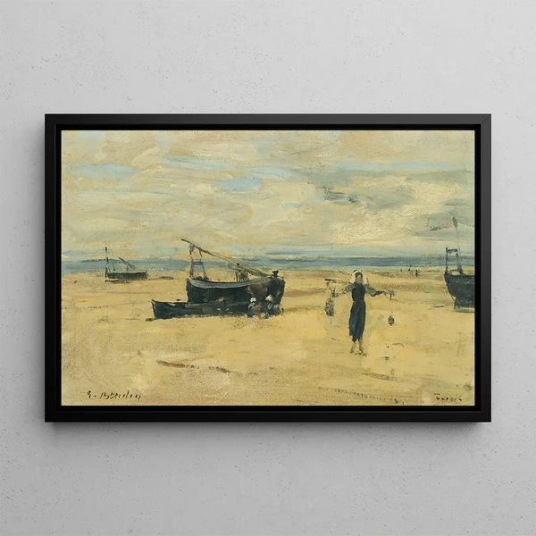 misslyckade stränder - Eugène Boudin — inramlat konstverk på väggen