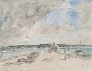 Plougastel, passage till mynningen av Landerneau-floden - Eugène Boudin — vy av konstverket