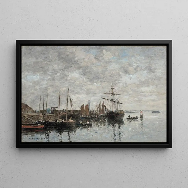 Portrieux le port - Eugène Boudin — inramlat konstverk på väggen