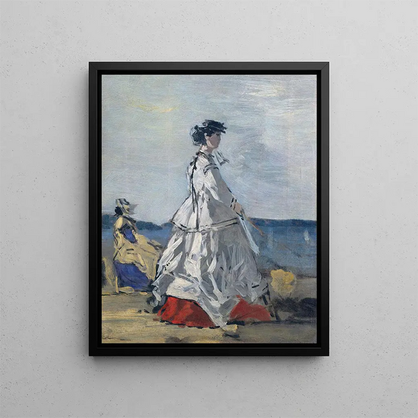 La princesse Pauline Metternich sur la plage - Eugène Boudin — inramlat konstverk på väggen