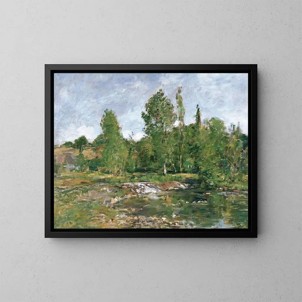 Saint-Cénery och dammen - Eugène Boudin — inramlat konstverk på väggen
