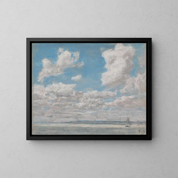 Marine målning med öppet himmel - Eugène Boudin — inramlat konstverk på väggen