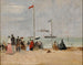 På stranden i Trouville - Eugène Boudin — vy av konstverket