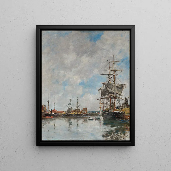 Le bassin de Deauville - Eugène Boudin — inramlat konstverk på väggen