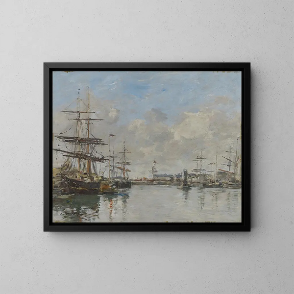 Le Port du Havre - Eugène Boudin — inramlat konstverk på väggen
