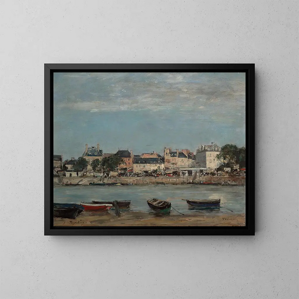 Le Port de Trouville - Eugène Boudin — inramlat konstverk på väggen