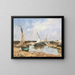 Trouville-båtar mellan pirarna - Eugène Boudin — inramlat konstverk på väggen