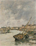 Trouville, hamnen, ebb - Eugène Boudin — vy av konstverket