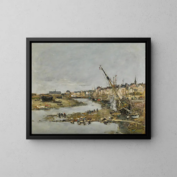 Trouville, hamnen - Eugène Boudin — inramlat konstverk på väggen
