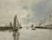 Trouville, kajerna vid högvatten - Eugène Boudin — vy av konstverket