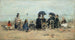 Trouville, strandscen - Eugène Boudin — vy av konstverket