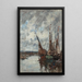 Trouville segelbåtar strandade - Eugène Boudin — inramlat konstverk på väggen