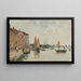 Venise le quai et l'église San Biagio - Eugène Boudin — inramlat konstverk på väggen