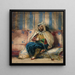 En man i orientalisk kostym som röker på en soffa - Eugène Delacroix — inramlat konstverk på väggen