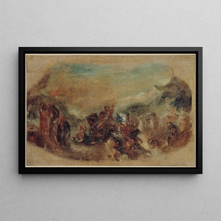 Eugne Delacroix - Attila suivi de ses hordes barbares foule aux pieds lItalie et les Arts.webp
