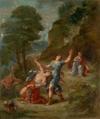 Eugne Delacroix - The Spring Eurydice bitten by a serpent while picking flowers Eurydices death.webp
