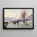 Figures vid Quai du Louvre Paris - Eugène Galien-Laloue — inramlat konstverk på väggen