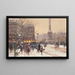 Figurer i snön, Concorde-platsen, Paris - Eugène Galien-Laloue — inramlat konstverk på väggen