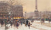 Figurer i snön, Concorde-platsen, Paris - Eugène Galien-Laloue — vy av konstverket