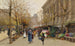 Marknad för blommor La Madeleine - Eugène Galien-Laloue — vy av konstverket