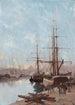 Scen från hamnen - Eugène Galien-Laloue — vy av konstverket