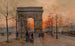 L'Arc de Triomphe på Place de l'Étoile - Eugène Galien-Laloue — vy av konstverket