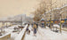 Quai des Célestins - Eugène Galien-Laloue — vy av konstverket