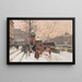 Quai de la Mégisserie under snön - Eugène Galien-Laloue — inramlat konstverk på väggen