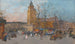 Saint-Germain-des-Prés, Paris - Eugène Galien-Laloue — vy av konstverket