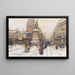 La place de Clichy sous la neige, Paris - Eugène Galien-Laloue — inramlat konstverk på väggen