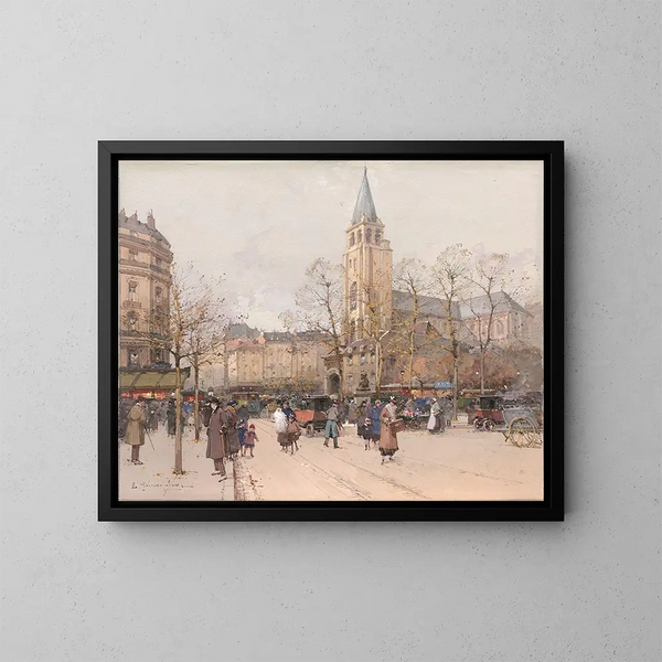 Vue des boulevards Saint-Germain-des-Prés - Eugène Galien-Laloue — inramlat konstverk på väggen