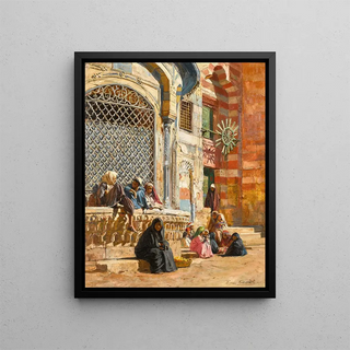 Eugne Girardet - By the Fountain Cairo.webp