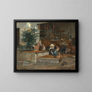 Eugne Girardet - Deux enfants devant lchoppe.webp