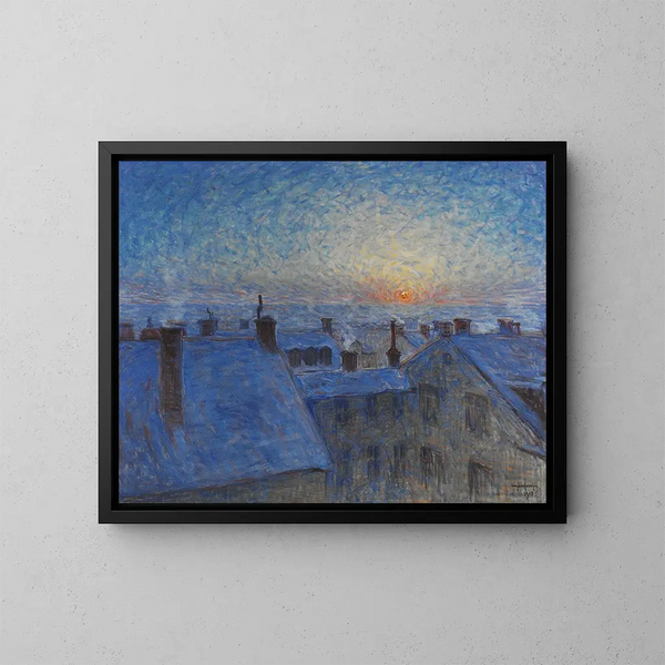 Lever de soleil sur les toits, motif de Stockholm - Eugène Jansson — inramlat konstverk på väggen