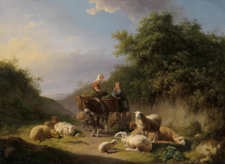 Bergare och herde - Eugène Joseph Verboeckhoven — vy av konstverket