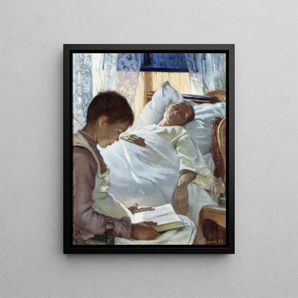Reflet en bleu - Eva Bonnier — inramlat konstverk på väggen