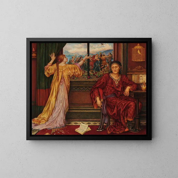 La Cage dorée - Evelyn De Morgan — inramlat konstverk på väggen