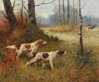 F E Martinez - Two Pointing Dogs.webp