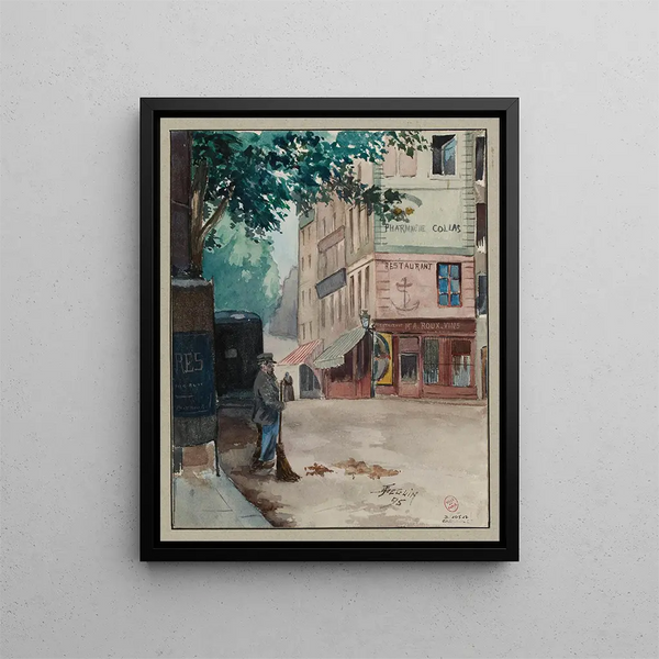 Quai Conti och Gungaudsgatan - F. Seguin — inramlat konstverk på väggen