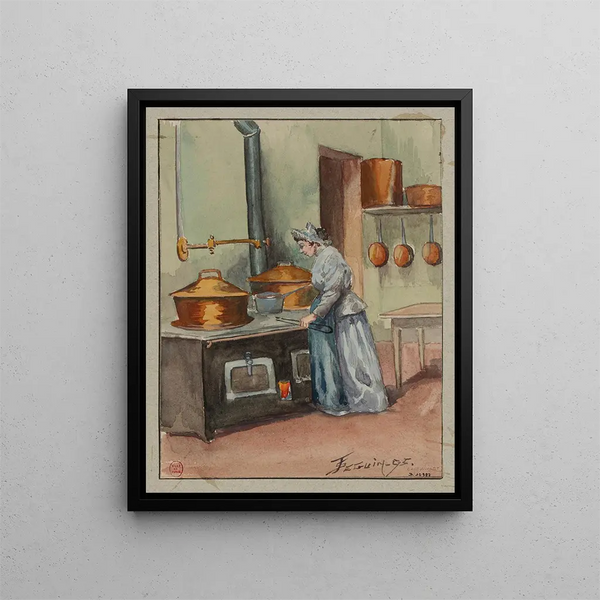 Refuge Pauline Roland rue Fessart La cuisine - F. Seguin — inramlat konstverk på väggen