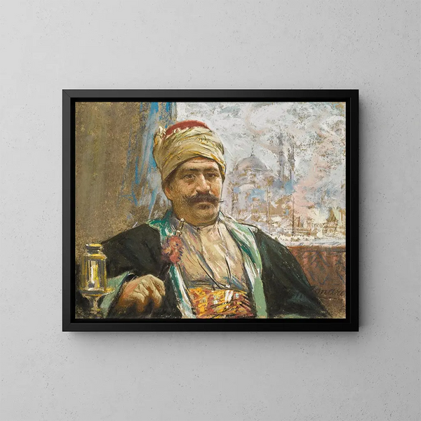 La mosquée Yeni au-delà - Fausto Zonaro — inramlat konstverk på väggen