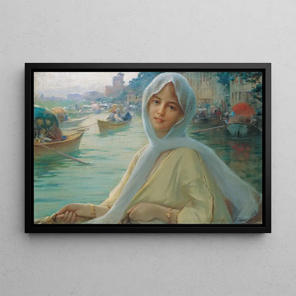 Divertissement à Göksu - Fausto Zonaro — inramlat konstverk på väggen