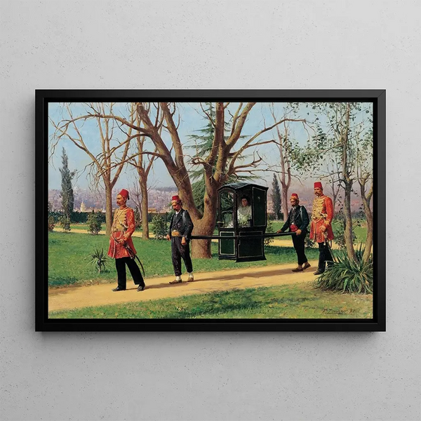 Fausto Zonaro - The Daughter of the English Ambassador Riding in a Palanquin.webp