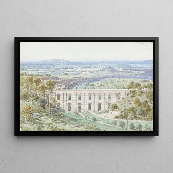 L'aqueduc Médicis d'Arcueil, Val-de-Marne, och en översiktsbild av Paris tagen från Arcueil-ackveduken - Fédor Hoffbauer — inramlat konstverk på väggen