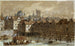 Le Grand Châtelet et le pont aux Meuniers en 1580 - Fédor Hoffbauer — vy av konstverket
