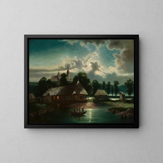 Feliks Brzozowski - Countryside landscape at night.webp