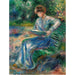 Reproduktion av målningen av kvinna som läser på en bänk - Pierre-Auguste Renoir