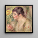 kvinna med ros - Pierre-Auguste Renoir — inramlat konstverk på väggen