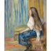 Reproduktion av målningen kvinna med långa hår - Pierre-Auguste Renoir